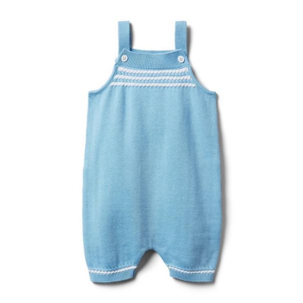 Janie and Jack Romper Baby Sweater Shortall: 18-24 months Leisure Blue